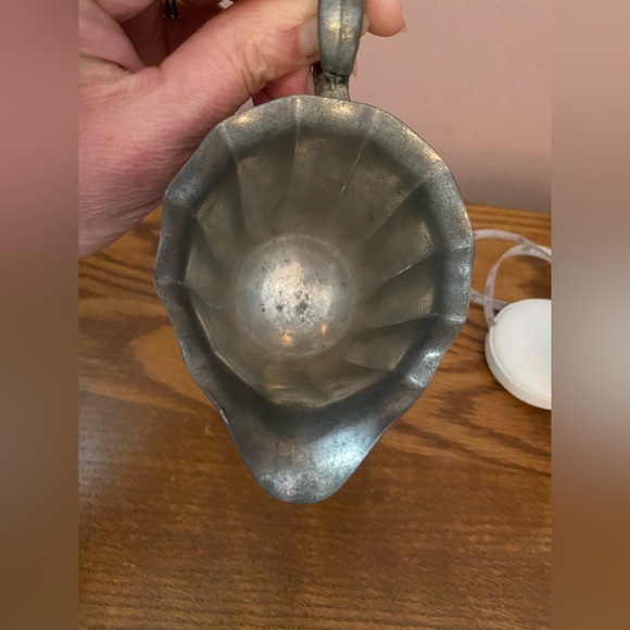 Antique old English genuine pewter 800 sugar and creamer set - Picture 12 of 16